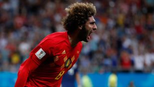 Fellaini celebra su anotación ante Japón en Octavos de Rusia 2018