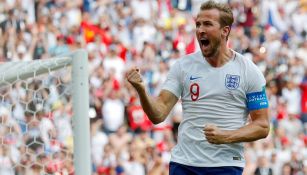 Kane celebra una anotación con Inglaterra en el Mundial 