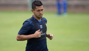 Elías Hernández en un entrenamiento con Cruz Azul