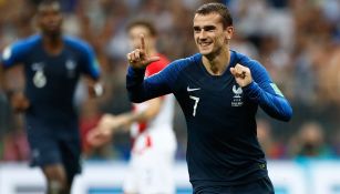 Griezmann celebra una anotación en la Final de Rusia 2018