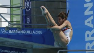 Paola Espinosa ejecuta un clavado en Barranquilla 2018