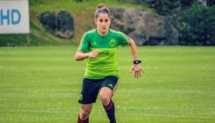 Natalia Gómez-Junco, en una concentración con el Tri