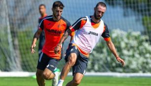 Layún, en una práctica de pretemporada del Villarreal