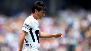 Matías Alustiza, durante un entrenamiento con Pumas