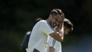 Diego Reyes en entrenamiento con la Selección Mexicana 