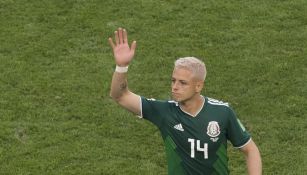 Chicharito Hernández en un partido del Mundial