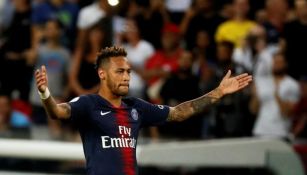 Neymar durante un partido con el PSG