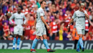 Jugadores del West Ham después del partido vs Liverpool