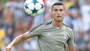 Cristiano Ronaldo en el calentamiento contra Juventus