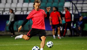 Modric, durante un entrenamiento con el Real Madrid 