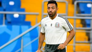 Marco Fabián en un entrenamiento con el Tri