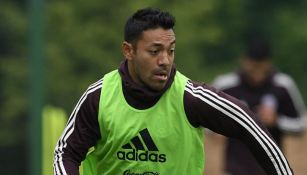 Marco Fabián, en un entrenamiento con la Selección Nacional 