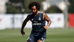 Marcelo en entrenamiento con el Real Madrid 