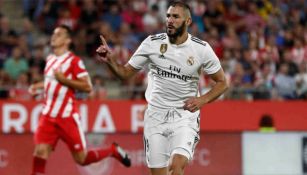 Benzema, tras anotar su más reciente gol ante el Girona