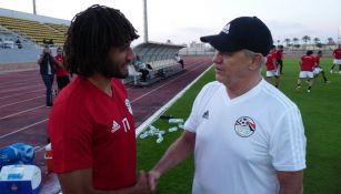 Javier Aguirre, durante su primer entrenamiento con Egipto