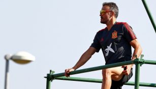 Luis Enrique Martínez, durante un entrenamiento con España