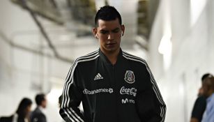 Lozano, en su llegada al Estadio NRG