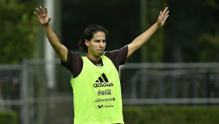 Lainez en entrenamiento con la Selección 