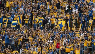 Afición de Tigres durante partido en el Volcán