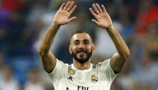 Benzema celebra gol vs Leganés