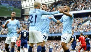 David Silva celebra gol contra Fulham