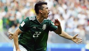 Chucky Lozano festeja su gol contra Alemania en Rusia 2018