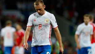 Denis Glushakov, durante un partido con la Selección de Rusia