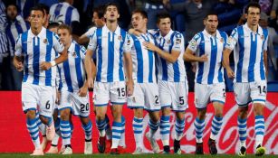 Real Sociedad celebra su anotación frente al Rayo Vallecano