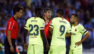 Suárez reclama al árbitro en partido vs Leganés