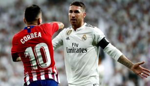 Sergio Ramos en partido contra el Atlético de Madrid 