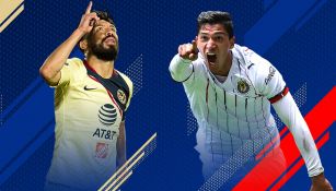 Oribe y Zaldívar festejan gol con América y Chivas, respectivamente