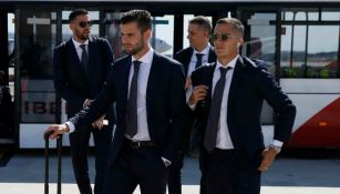 Lucas Vázquez previo a abordar el avión rumbo a Muscú 