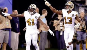 Saints celebra una anotación ante Giants