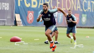 Luis Suárez, durante un entrenamiento del Barcelona