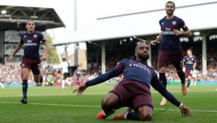 Lacazette celebra una anotación frente al Fulham 