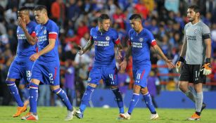 Cruz Azul, durante el encuentro ante Pachuca