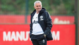 Mourinho, durante una sesión con el Man United