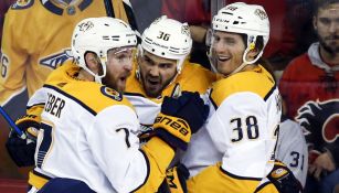 Nashville Predators celebra su triunfo ante Edmonton Oilers