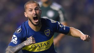 Darío Benedetto celebra su gol contra Palmeiras