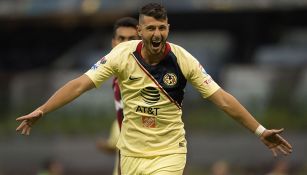 Guido Rodríguez celebra gol con América