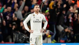 Sergio Ramos, durante El Clásico frente al Barcelona