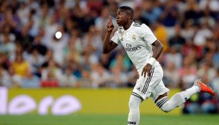 Vinícius celebra un gol del Real Madrid 