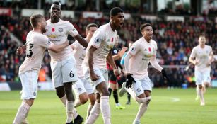 Rashford celebra su anotación de último minuto 