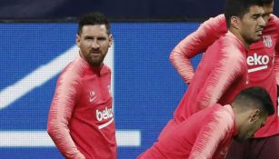 Messi, en la práctica del Barça previo al juego vs Inter