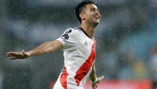 Gonzalo Martínez celebra un gol con River