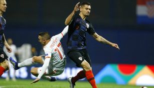 Lovren, durante el encuentro entre Croacia y España de Nations League 