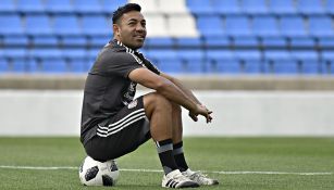 Marco Fabián durante un entrenamiento con el Tri