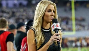 Laura Rutledge, durante una cobertura para ESPN