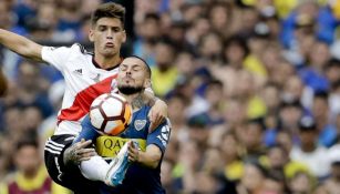 Jugadores de River y Boca durante la Final de ida de la Libertadores