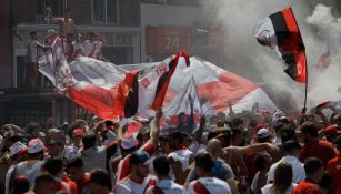 Aficionados de River Plate en la llegada de Boca al Monumental